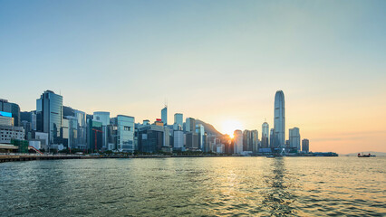 Fototapeta premium hong kong skyline at sunset
