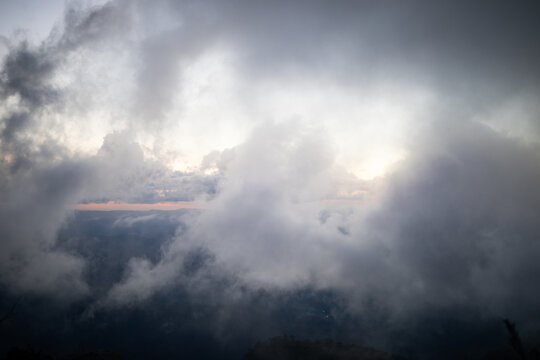 Dramatic Cloudy Sky Over Mountain Landscape