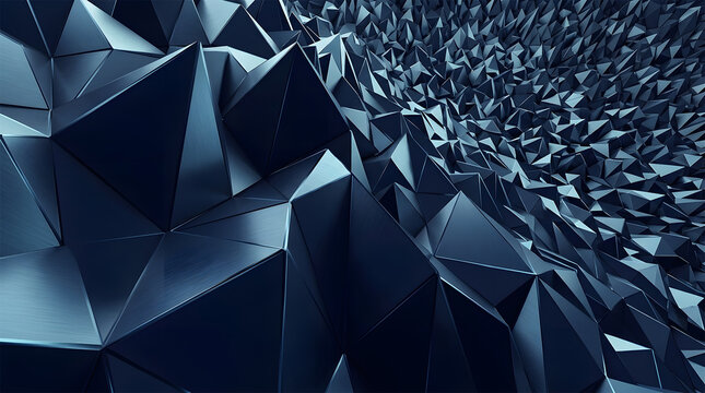 Dark Blue Geometric Polygon Texture Background