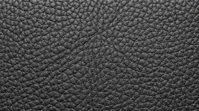 Macro Texture of Black Genuine Leather Surface