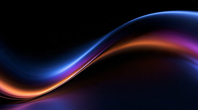Smooth Flowing Neon Light Wave Curve Abstract Background