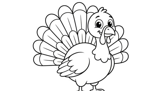A charming cartoon turkey illustration perfect for thanksgiving celebrations in both canada and the usa