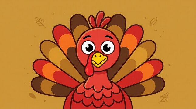 A charming cartoon turkey illustration perfect for celebrating thanksgiving in both canada and the united states
