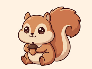 Fototapeta premium Squirrel cute cartoon vector illustration