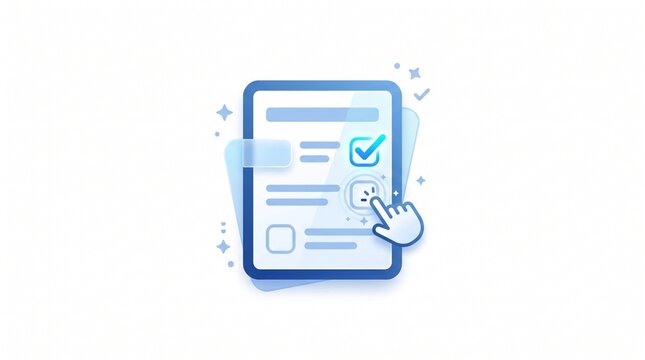 Person approving digital quiz or test results on tablet device