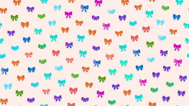 Scattered colorful bows pattern