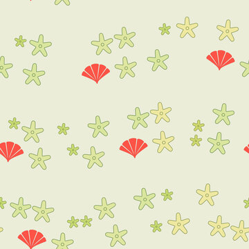 Stylized Starfish and Shells Pattern