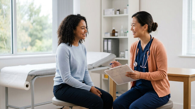 Doctor and patient talking in a medical consultation room