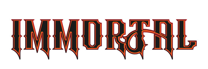 Retro gothic immortal typography text effect on transparent background © Ndoewer