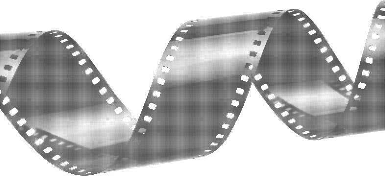 Film strip wavy vintage halftone dot texture collage element retro design