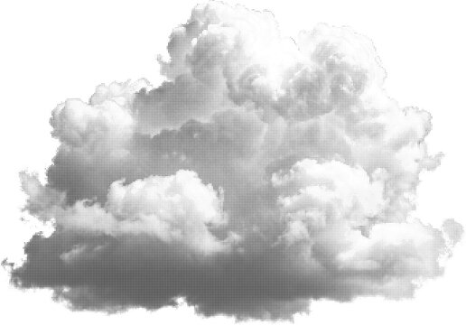Cloud halftone dot texture illustration retro vintage design element for graphic resources