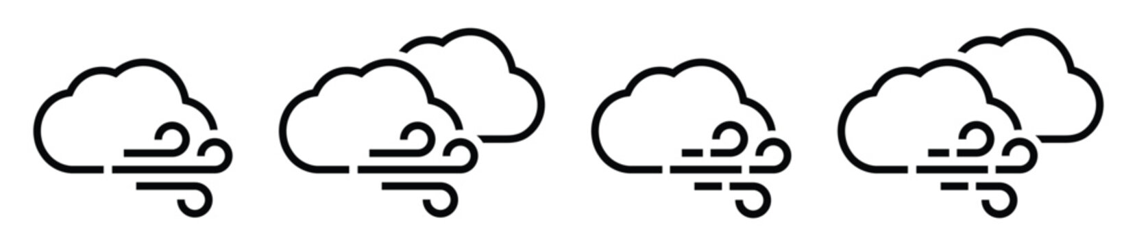 Cloud windy strength icon illustration