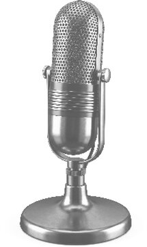 microphone retro vintage halftone dot texture illustration design element isolated on white background
