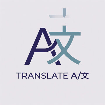 Minimalist Language Translation Text Logo Design
