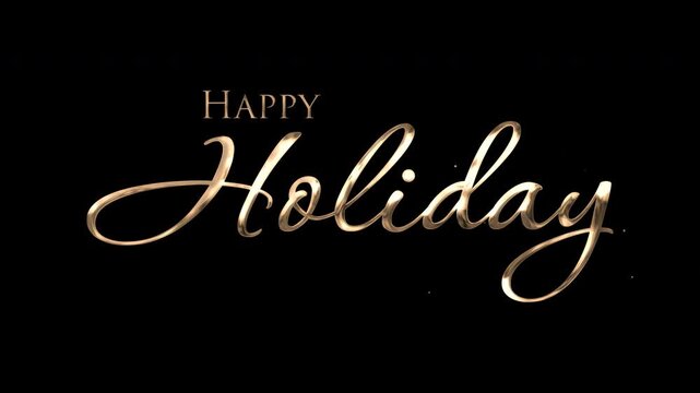 Gold cursive holiday text in elegant script on transparent background, suitable for festive greeting cards, invitations, or social media posts.