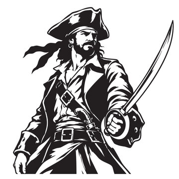 vector illustration of a pirate