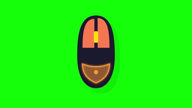 Computer Mouse Icon Animation on Green Screen