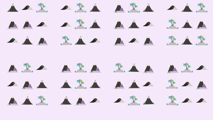 Pattern of stylized mountains and tropical islands © pangastikawatijenagu