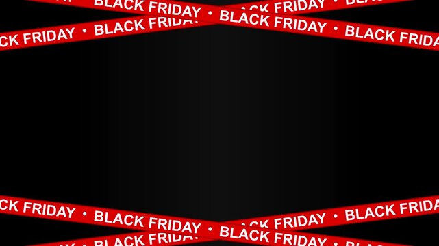 Animated Red Black Friday Tape Border Frame Motion Graphic with Copy Space Isolated on Green Screen Chroma Key