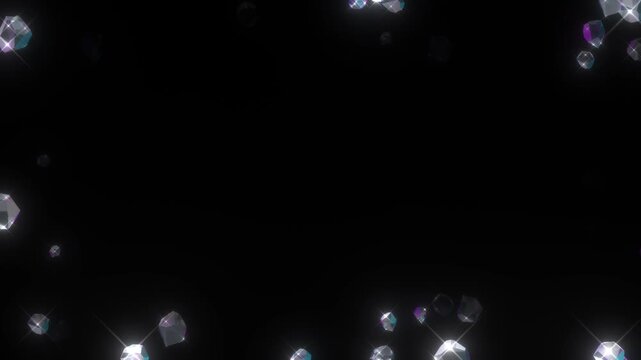 キラキラ輝くカラフルな宝石の枠の背景の動画