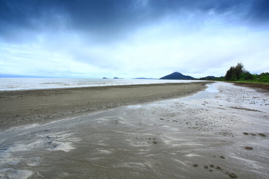 Tropical sunrise beach at ma muong beach or ma muong bay (Mango Bay) in Thung Tako, Chumphon province, Thailand