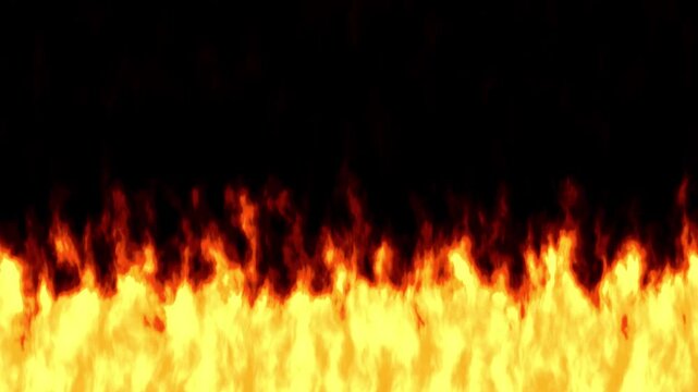 Animated fire texture overlay with lower flame border on black