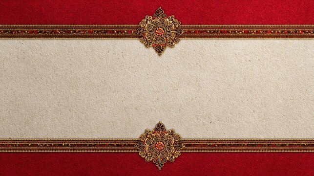 Light plain cardboard background with red cardboard border and clean craft paper texture