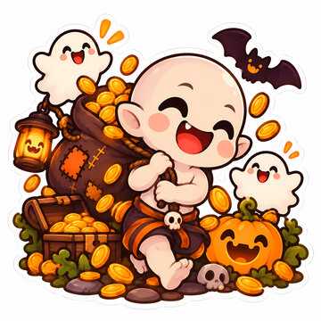 tuyul halloween illustration