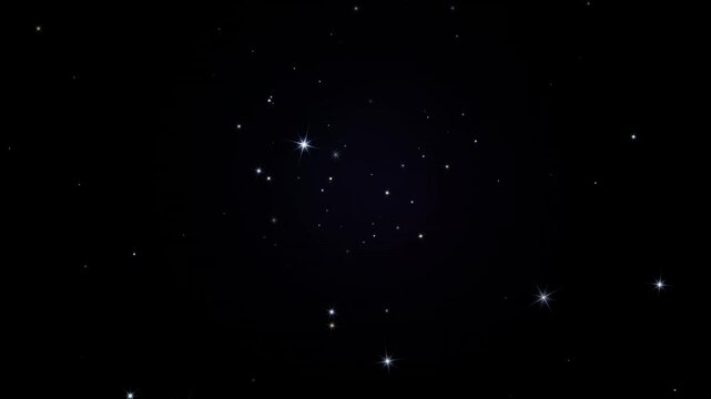 Bright stars in the deep dark night sky