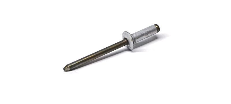 Mushroom head rivets for permanently fastening two objects together. particularly for sheet metal and aluminum applications.