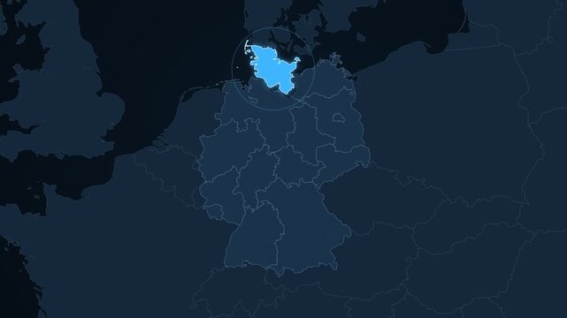 Schleswig-Holstein highlighted on a map of Germany