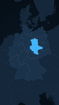 Saxony-Anhalt highlighted on a map of Germany vertical video