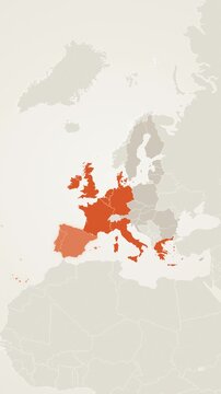 EU member states map filling in accession waves vertical video