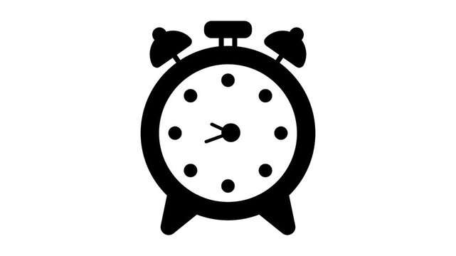 classic alarm clock displaying set time animation, sleep disturbance animated video, insomnia awareness or irregular sleep cycle motion graphics