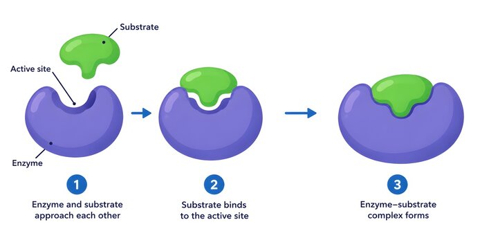 Enzyme-Substrate Interaction Scientific Vector Illustration