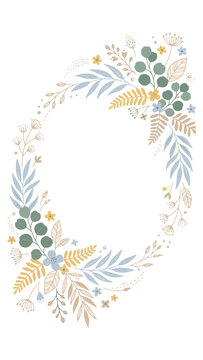 Tropical floral ornament with mons tera leaves and citrus slices on a white background orange