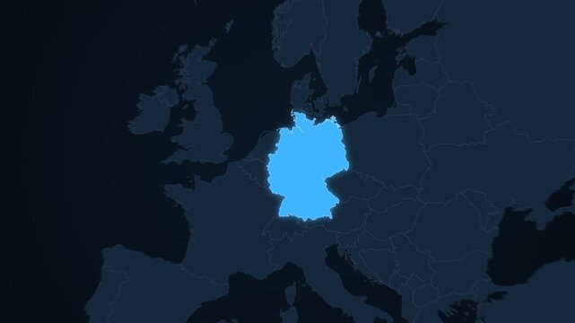 Zoom from a map of Europe into Germany and its states