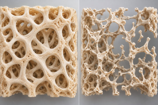 Healthy and Osteoporotic Trabecular Bone Structure Comparison
