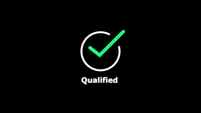 Animated green checkmark icon with correct text label for ui ux verified success