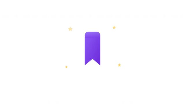 Purple bookmark ribbons collection on white background