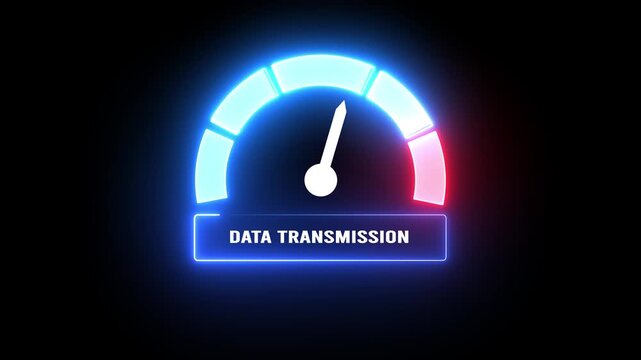 Data Transmission Speedometer Gauge Display for High Speed Network Transfer