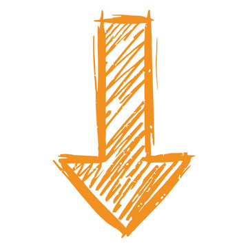 Hand drawn downward arrow