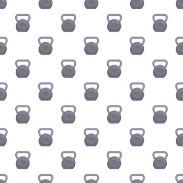 Kettlebells creating a seamless repeating pattern on a white background