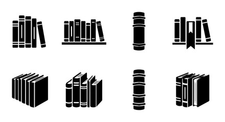 Obraz premium Book Icons Set, Library Collection, Reading Symbols, Education Graphics, Literature Elements