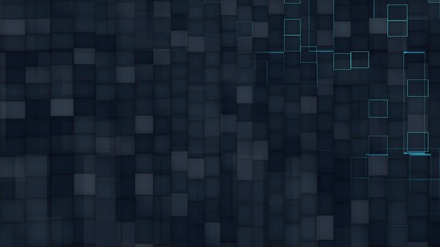 Abstract dark blue geometric cube grid background