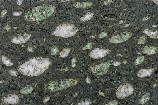 Polished amygdaloidal basalt with zeolite filled vesicles