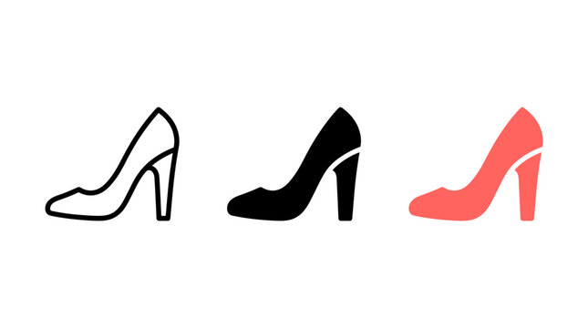 High heels shoe icons set vector illustration design graphics collection