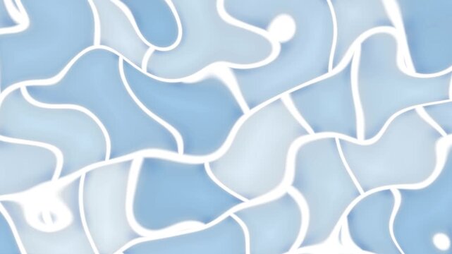 Abstract blue mosaic pattern with curved white lines