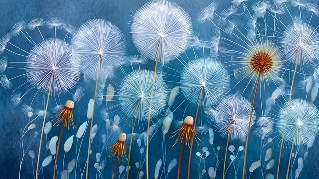 Enchanting dandelion transformation: watch nature's beauty evolve in vibrant colors