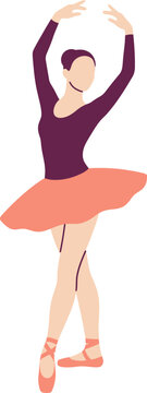 Elegant vector illustration of a ballerina performing a classical port de bras back bend